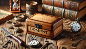 Vintage Domont Minute Empty Wood Box