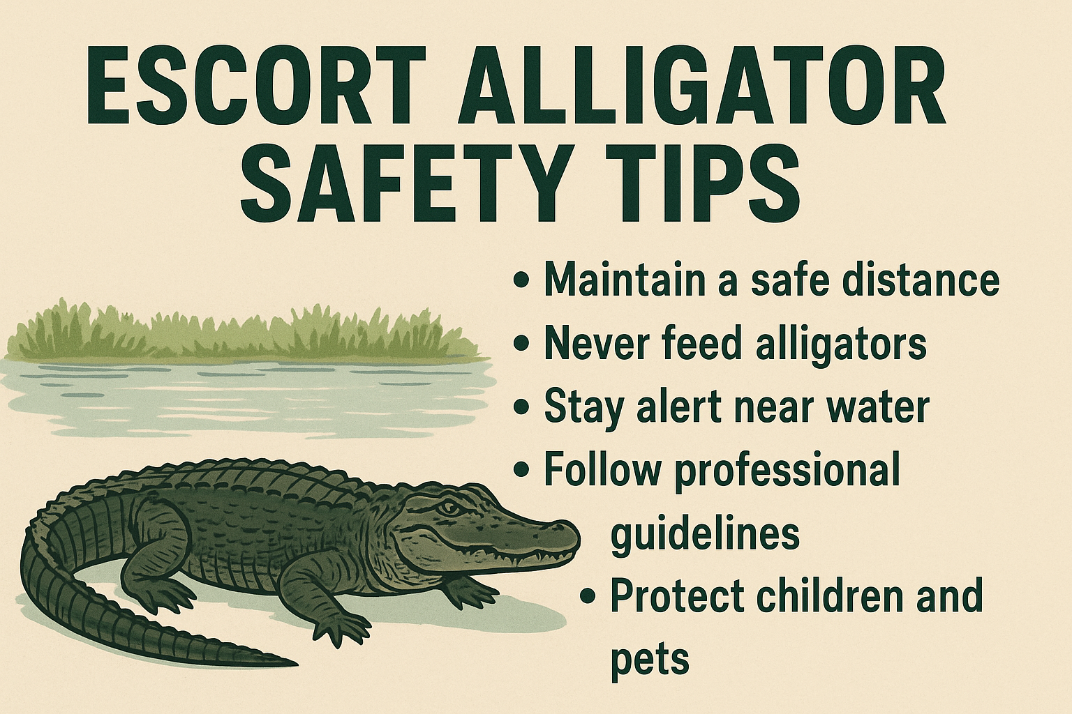 escort alligator safety tips